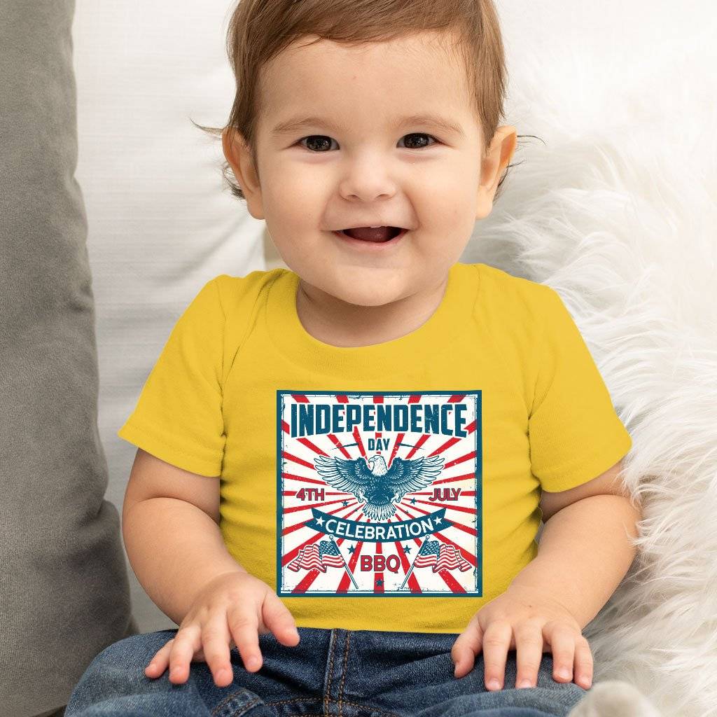 78525-dfaeb4.jpeg Baby Independence Day Celebration T-Shirt - Vintage Independence Day T-Shirt - Patriotic T-Shirt Baby Clothing Kids & Baby Color : Yellow|Heather Columbia Blue|Navy