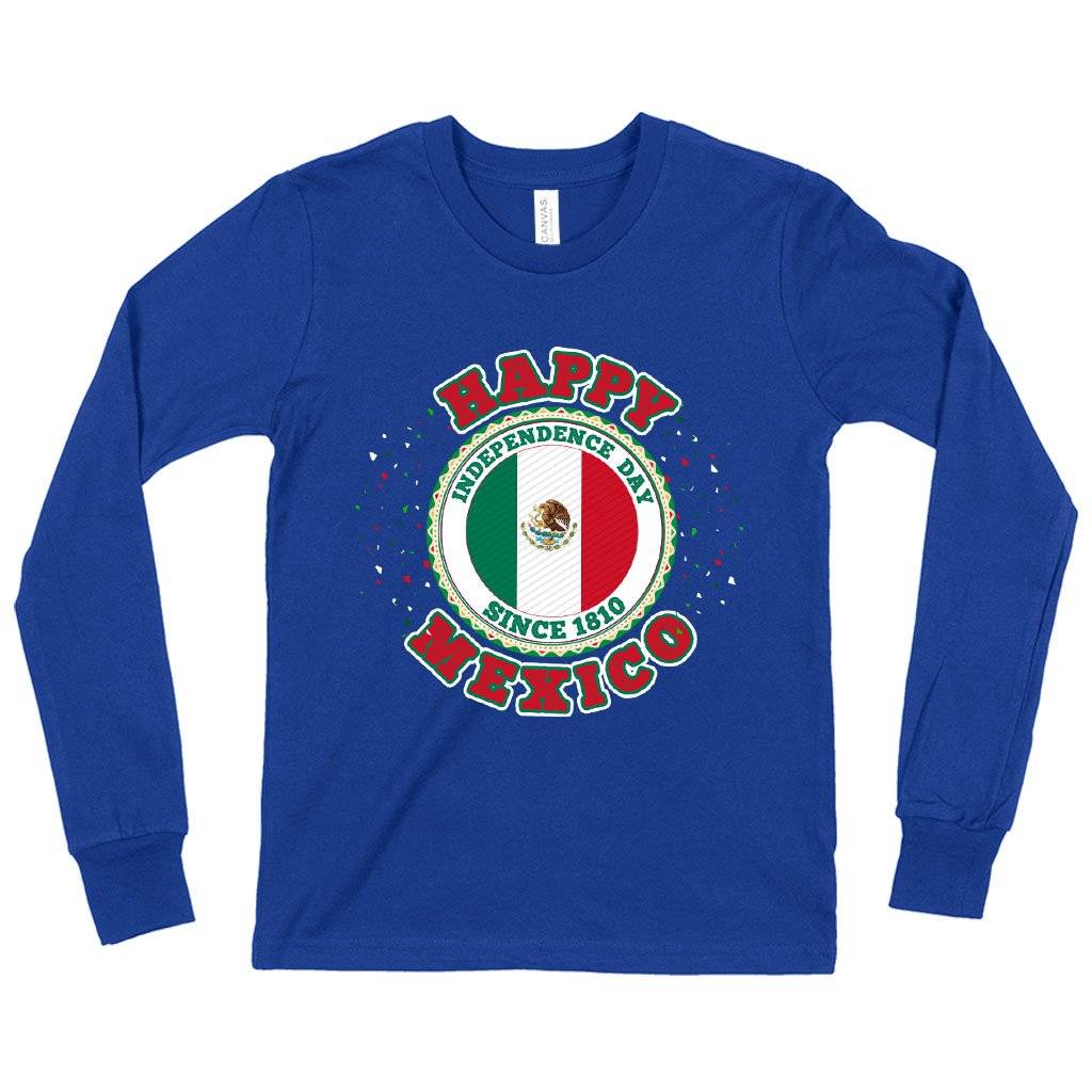 78789-fd2aa5.jpeg Kids' Happy Independence Day Mexico Long Sleeve T-Shirt - Mexico T-Shirt - Mexican Independence Day T-Shirts Kids & Baby Kids' Clothing Color : Gray Triblend|True Royal Blue|Heather Yellow Gold