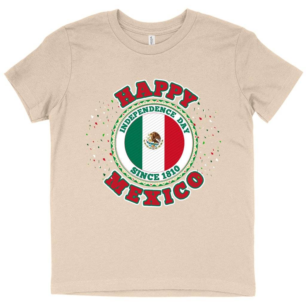 78804-3f1f6f.jpeg Kids' Happy Independence Day Mexico T-Shirt - Mexico T-Shirt - Mexican Independence Day T-Shirts Kids & Baby Kids' Clothing Color : Heather Red|Natural|Mustard