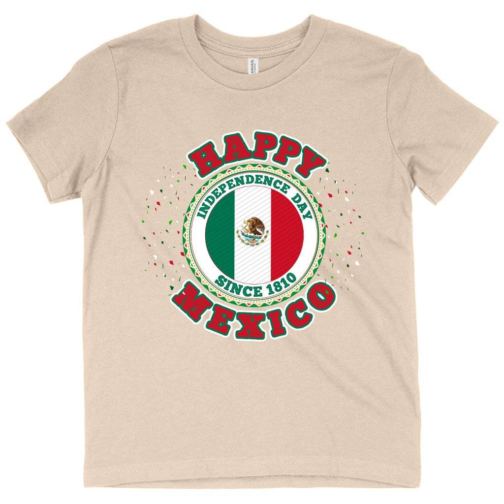 78804-f9ec3a.jpeg Kids' Happy Independence Day Mexico T-Shirt - Mexico T-Shirt - Mexican Independence Day T-Shirts Kids & Baby Kids' Clothing Color : Heather Red|Natural|Mustard