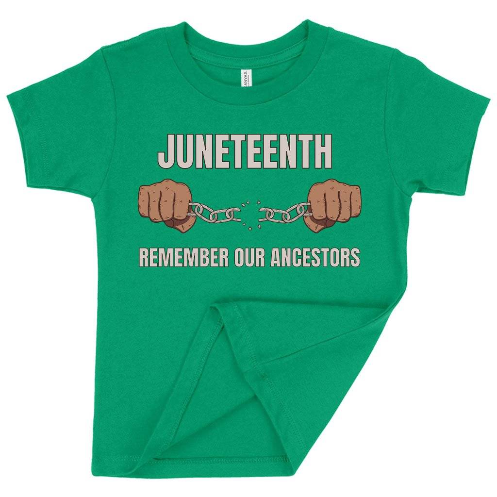 78881-61529e.jpeg Toddler Juneteenth Remember Our Ancestors T-Shirt - African American Juneteenth T-Shirts Kids & Baby Toddler Clothing Color : Kelly|Heather Red|Heather Columbia Blue