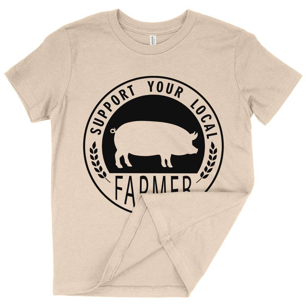 79301-885323.jpeg Kids' Support Your Local Farmer T-Shirt - Farmers' Market T-Shirts - T-Shirts for Farmers Kids & Baby Kids' Clothing Color : White|Natural|Black