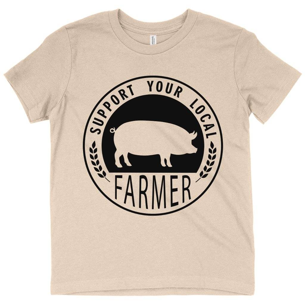 79301-dbd9bb.jpeg Kids' Support Your Local Farmer T-Shirt - Farmers' Market T-Shirts - T-Shirts for Farmers Kids & Baby Kids' Clothing Color : White|Natural|Black