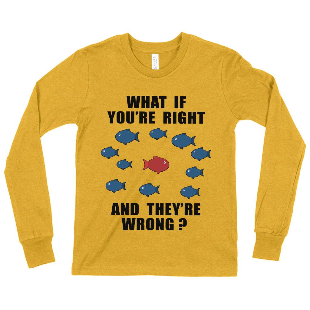 79308-0f50e7.jpeg Kids' What If You’re Right Long Sleeve T-Shirt - Fargo T-Shirt - Fargo Clothing Kids & Baby Kids' Clothing Color : White|Heather Yellow Gold|Black