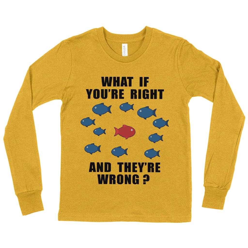 79308-8f5818.jpeg Kids' What If You’re Right Long Sleeve T-Shirt - Fargo T-Shirt - Fargo Clothing Kids & Baby Kids' Clothing Color : White|Heather Yellow Gold|Black