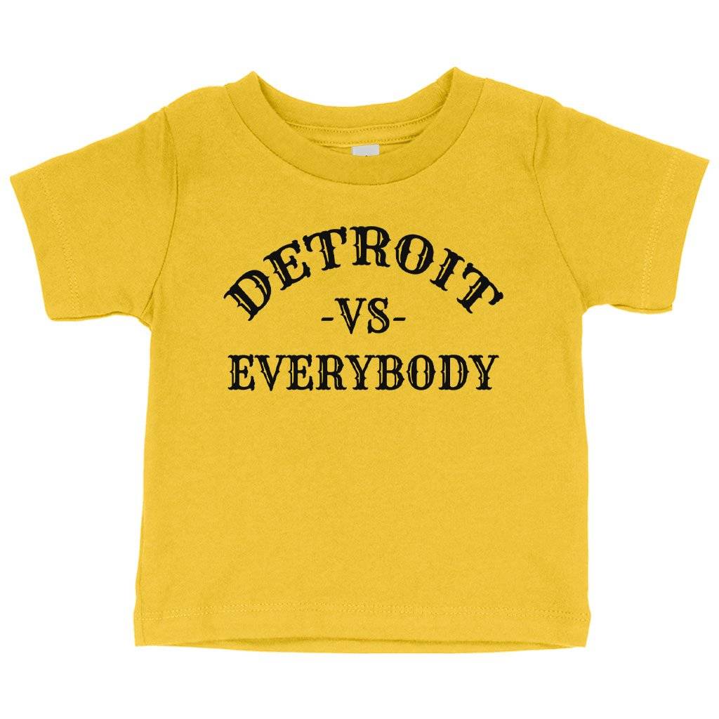 79387-042d02.jpeg Baby Detroit Vs Everybody T-Shirt - Detroit Vintage T-Shirts Baby Clothing Kids & Baby Color : Navy|Yellow|White