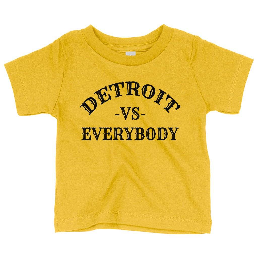 79387-e26973.jpeg Baby Detroit Vs Everybody T-Shirt - Detroit Vintage T-Shirts Baby Clothing Kids & Baby Color : Navy|Yellow|White