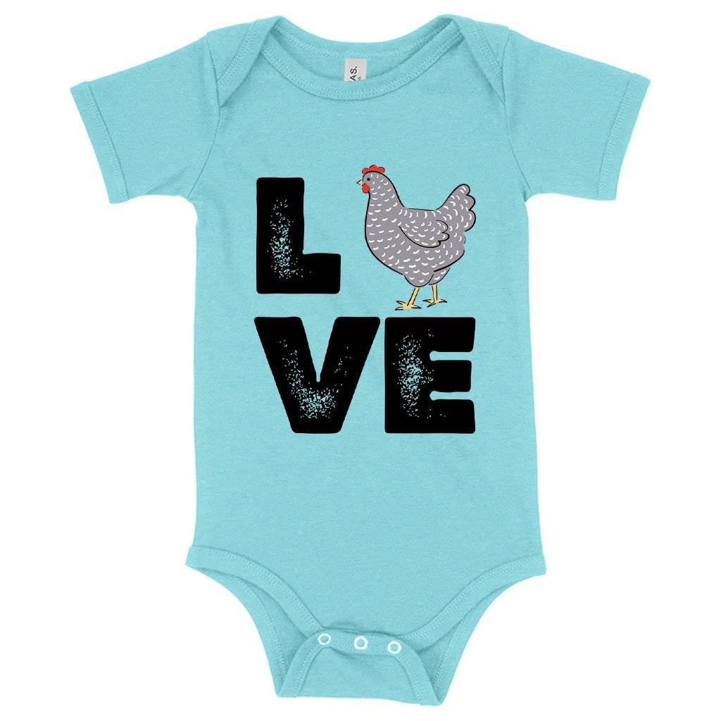 79391-417511.jpeg Baby Love Chicken Onesie - Distressed Graphic Onesie Baby Clothing Kids & Baby Color : Ice Blue Triblend|Peach Triblend|Mauve Triblend