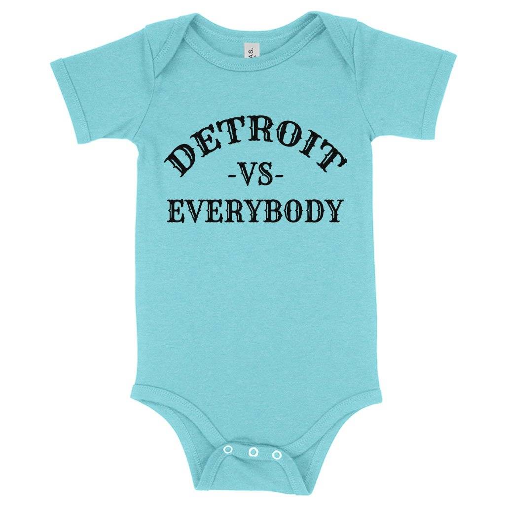 Baby Detroit Vs Everybody Onesie - Detroit Vintage Onesies Baby Clothing Kids & Baby Color : Gray Triblend|Ice Blue Triblend|Peach Triblend 