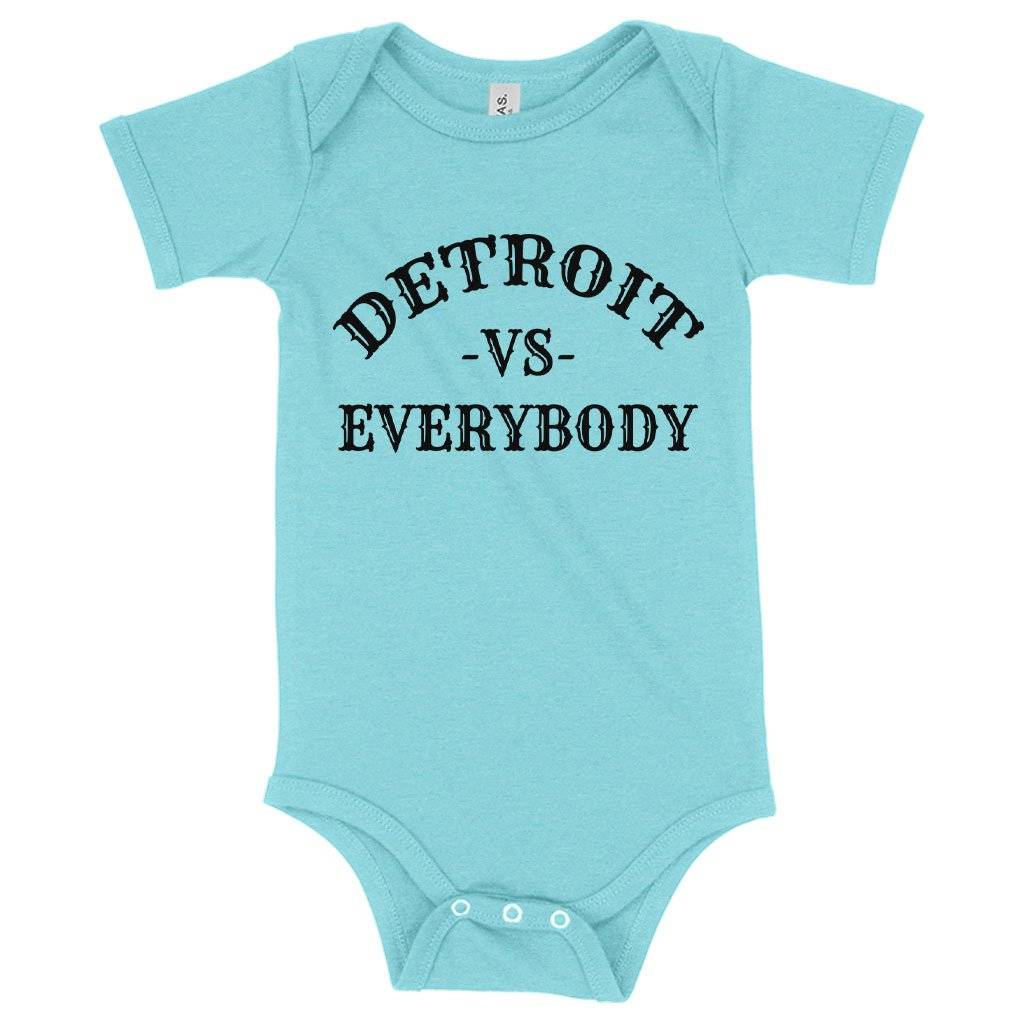 Baby Detroit Vs Everybody Onesie - Detroit Vintage Onesies Baby Clothing Kids & Baby Color : Gray Triblend|Ice Blue Triblend|Peach Triblend 
