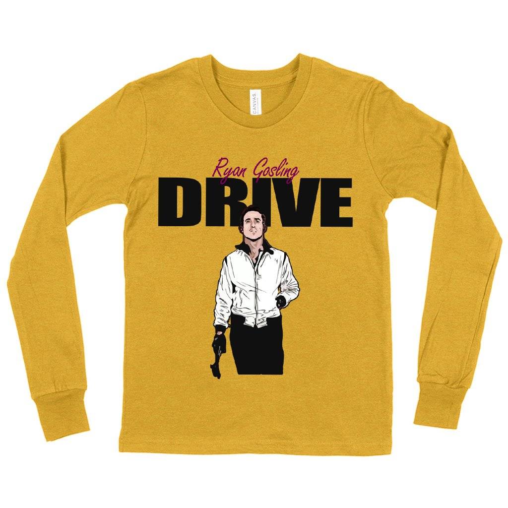 79669-a88397.jpeg Kids' Drive Long Sleeve T-Shirt - Ryan Gosling T-Shirt Kids & Baby Kids' Clothing Color : White|Heather Yellow Gold|Black