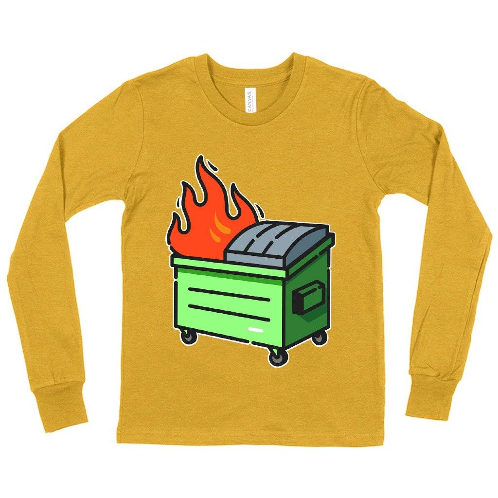 79673-492cc4.jpeg Kids' Dumpster Fire Long Sleeve T-Shirt - Graphic T-Shirt Kids & Baby Kids' Clothing Color : White|Heather Yellow Gold|True Royal Blue
