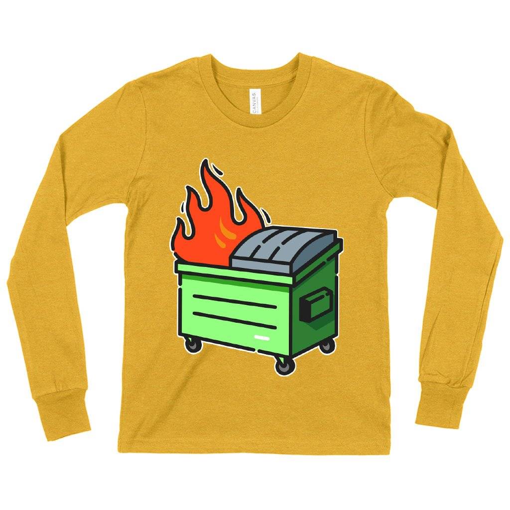 79673-4cbfb4.jpeg Kids' Dumpster Fire Long Sleeve T-Shirt - Graphic T-Shirt Kids & Baby Kids' Clothing Color : White|Heather Yellow Gold|True Royal Blue
