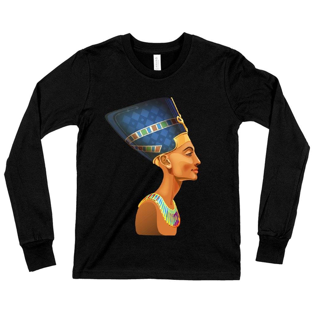 79677-64778b.jpeg Kids' Cleopatra Long Sleeve T-Shirt - Egypt T-Shirt Kids & Baby Kids' Clothing Color : White|Gray Triblend|Black