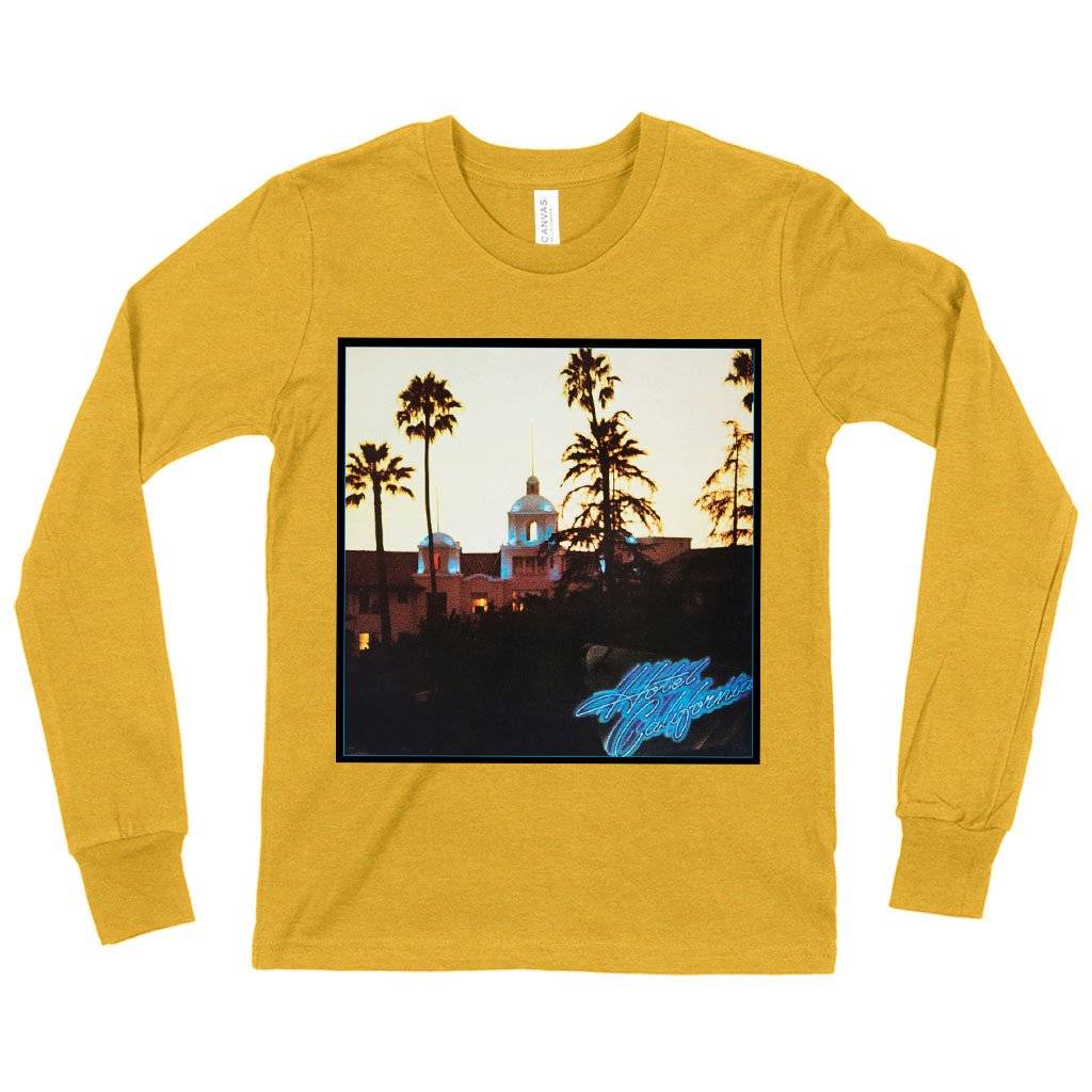 79688-87d656.jpeg Kids' Eagles Hotel California Long Sleeve T-Shirt - Vintage T-Shirts Kids & Baby Kids' Clothing Color : Heather Yellow Gold|True Royal Blue|Gray Triblend