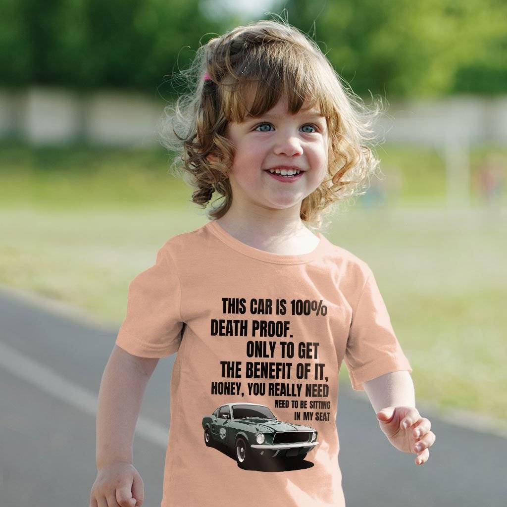 79953-e8929c.jpeg Triblend Toddler This Car Is 100% Death Proof T-Shirt - Death Proof Movie T-Shirt Kids & Baby Toddler Clothing Color : Ice Blue Triblend|Olive Triblend|Peach Triblend