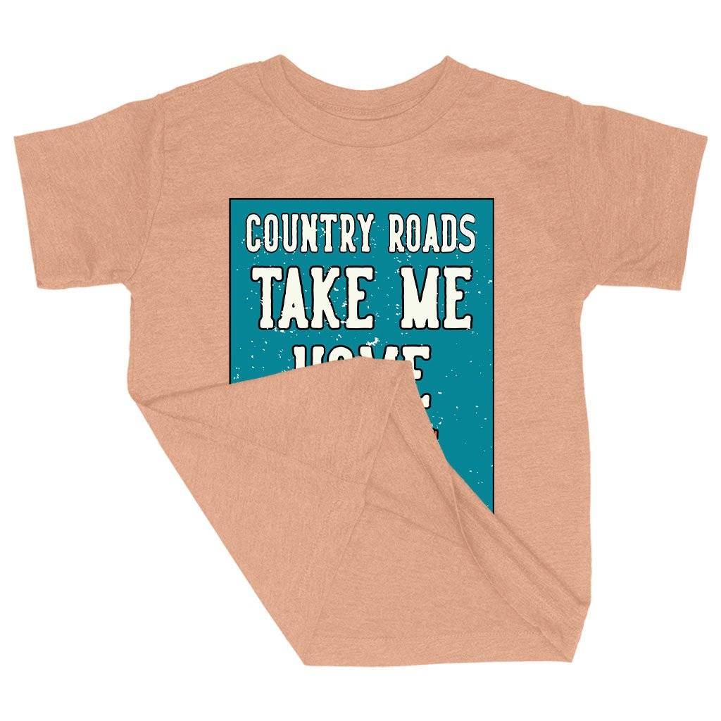 80054-600456.jpeg Triblend Toddler Country Roads Take Me Home T-Shirt - Vintage Clothing Kids & Baby Toddler Clothing Color : Ice Blue Triblend|Olive Triblend|Peach Triblend
