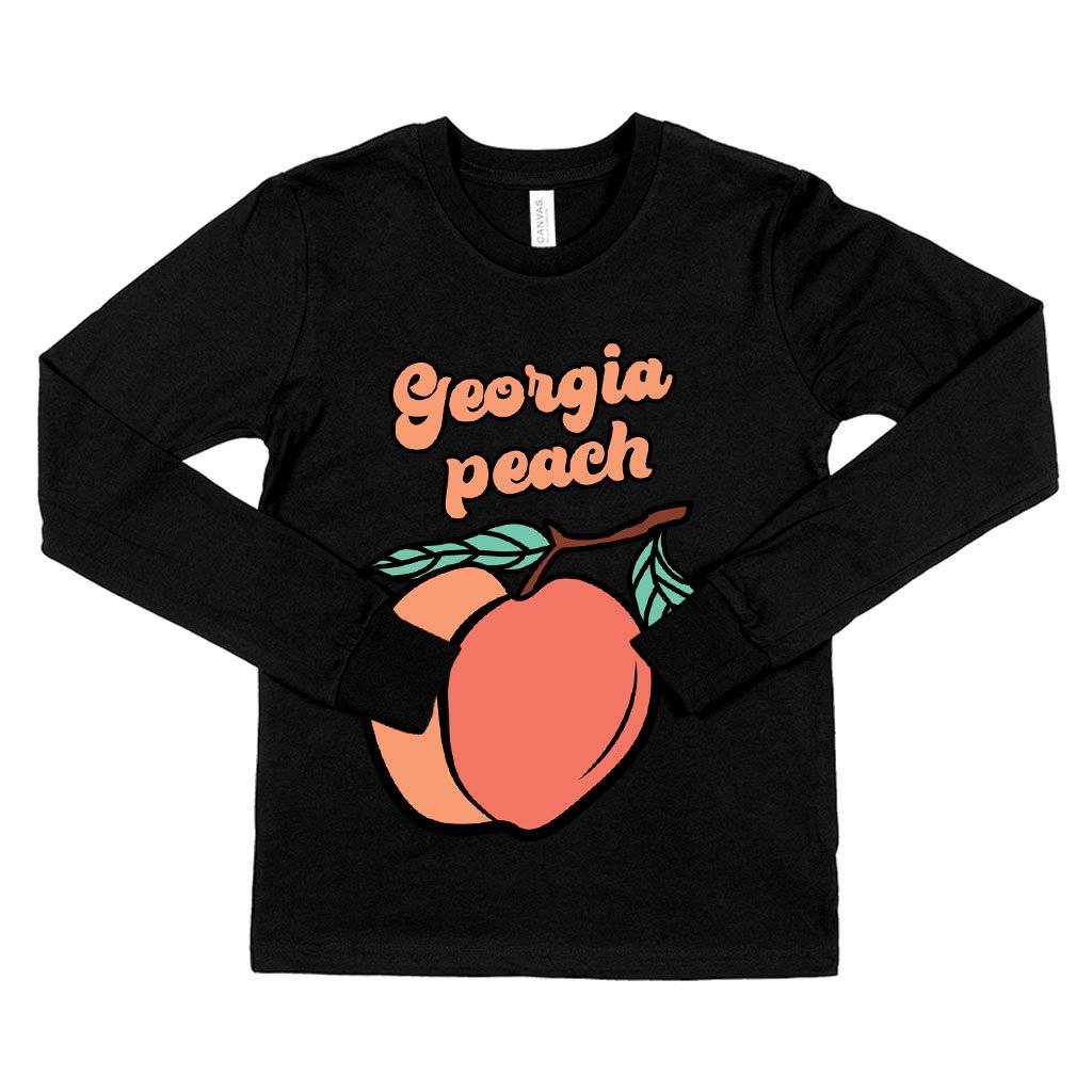 Kids' Georgia Peach Long Sleeve T-Shirt - Peach State T-Shirts Kids & Baby Kids' Clothing Color : White|Gray Triblend|Black 