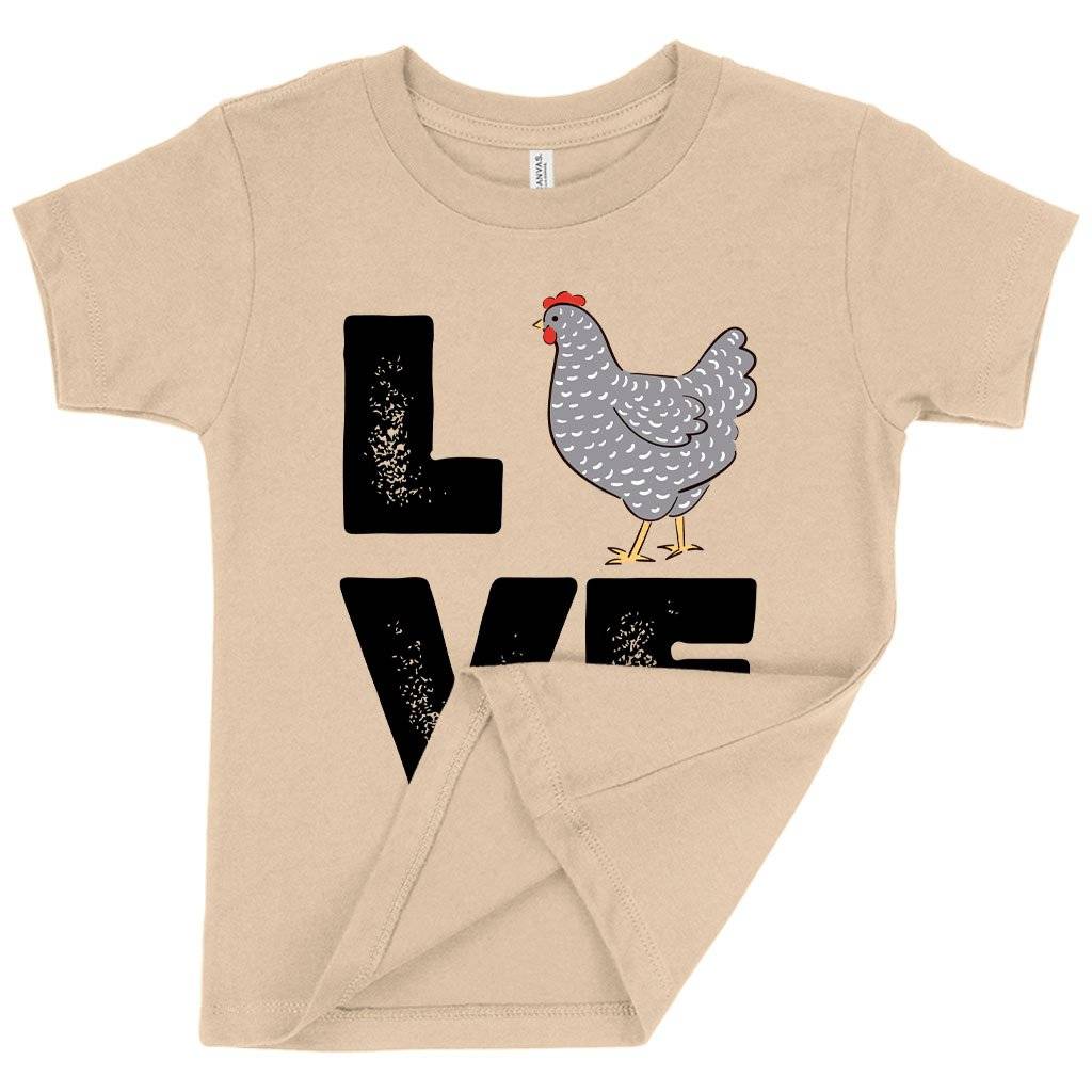 80363-36fc0b.jpeg Toddler Love Chicken T-Shirt - Distressed Graphic T-Shirt Kids & Baby Toddler Clothing Color : Heather Dust|Heather Yellow Gold|Kelly