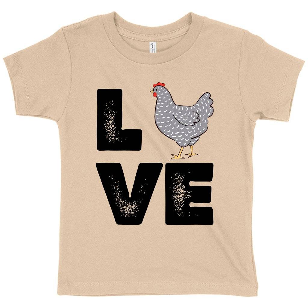 80363-eac797.jpeg Toddler Love Chicken T-Shirt - Distressed Graphic T-Shirt Kids & Baby Toddler Clothing Color : Heather Dust|Heather Yellow Gold|Kelly