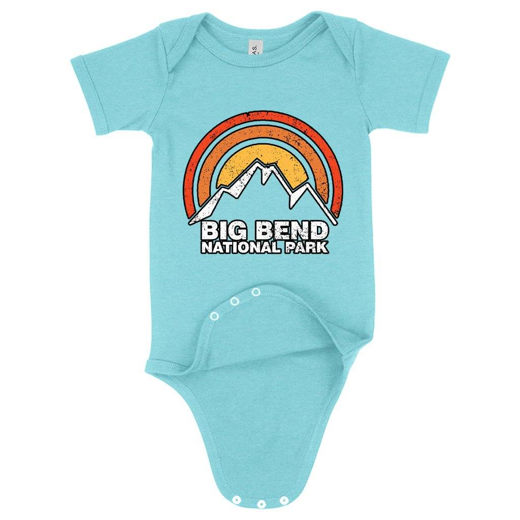 80706-536f15.jpeg Baby Big Bend Onesie - Mountain Onesie Baby Clothing Kids & Baby Color : Peach Triblend|Ice Blue Triblend|Gray Triblend