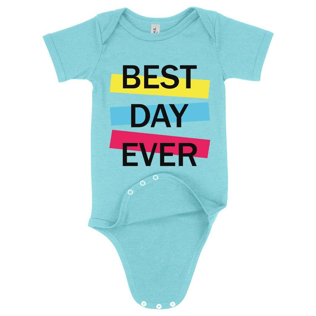 80708-3291e8.jpeg Baby Best Day Ever Onesie - Graphic Onesies Baby Clothing Kids & Baby Color : Peach Triblend|Ice Blue Triblend|Gray Triblend