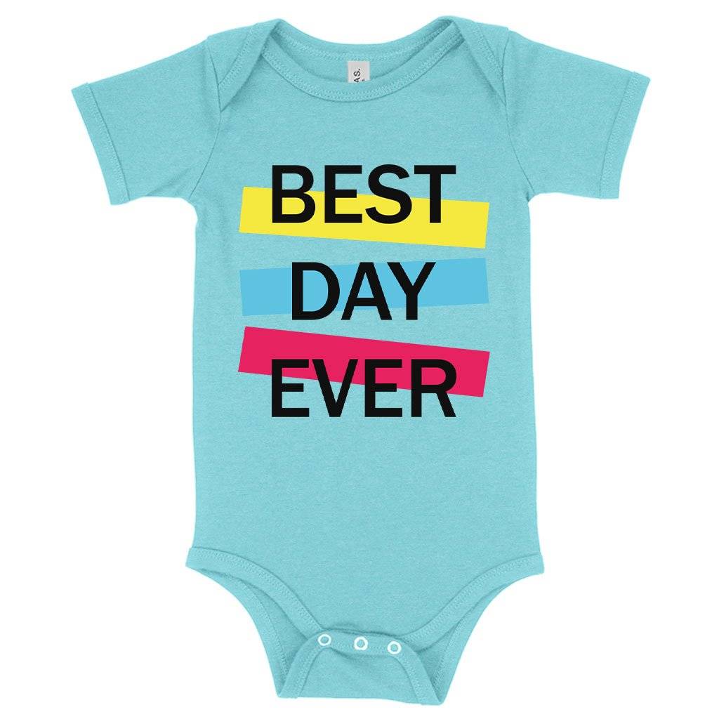 80708-500b95.jpeg Baby Best Day Ever Onesie - Graphic Onesies Baby Clothing Kids & Baby Color : Peach Triblend|Ice Blue Triblend|Gray Triblend