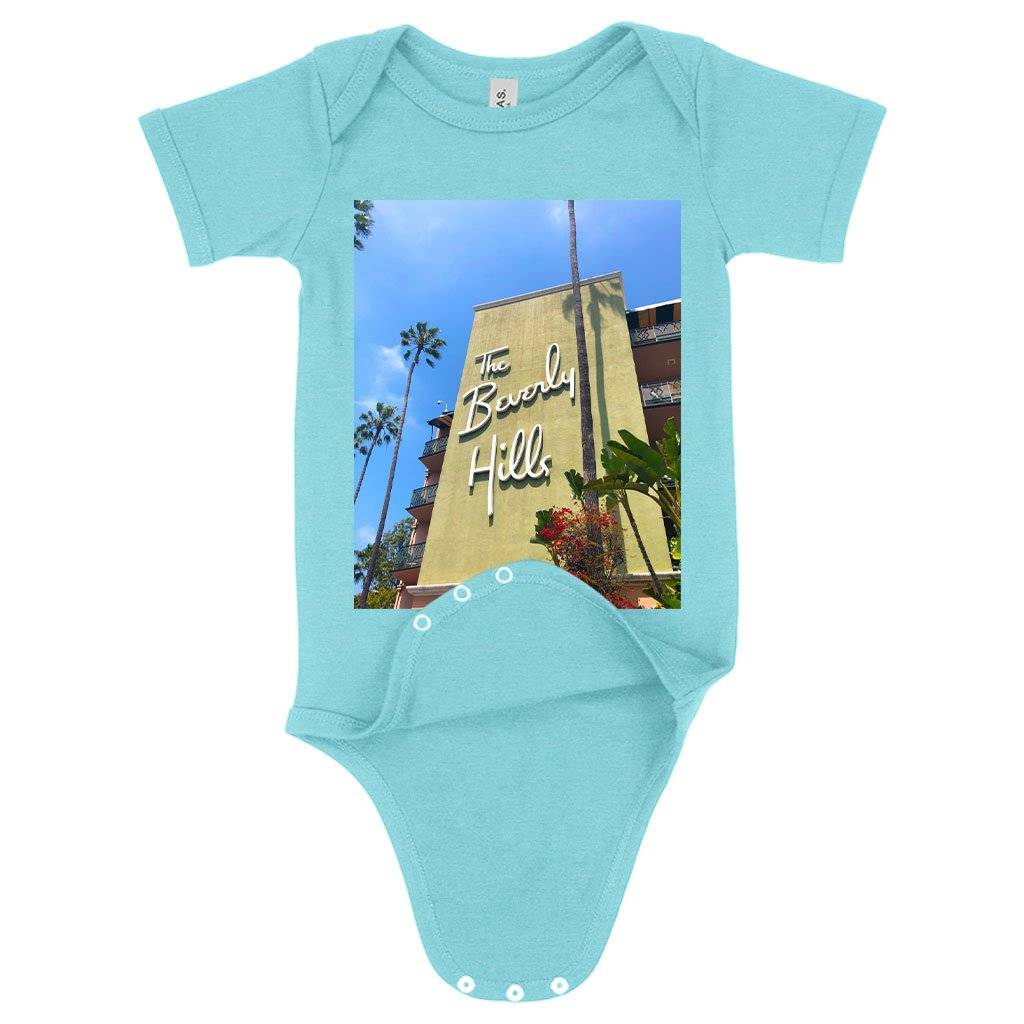 80713-bdc285.jpeg Baby Beverly Hills Onesie - 90210 Onesie Baby Clothing Kids & Baby Color : Peach Triblend|Ice Blue Triblend|Gray Triblend