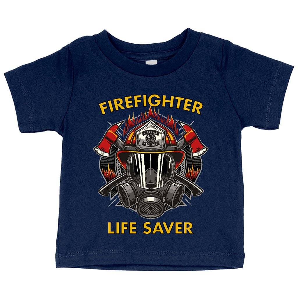 80851-f07406.jpeg Baby Firefighter Life Saver T-Shirt - Firefighter Design T-Shirt - Firefighter Apparel Baby Clothing Kids & Baby Color : White|Athletic Heather|Navy