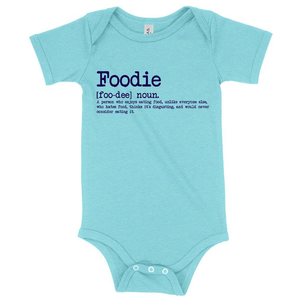 80852-b521bc.jpeg Baby Foodie Onesie - Funny Food Onesies Baby Clothing Kids & Baby Color : Peach Triblend|Ice Blue Triblend|Gray Triblend