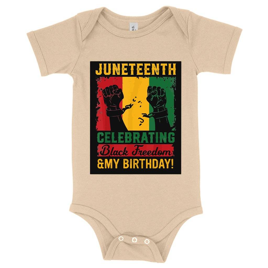 80964-7343bd.jpeg Baby Jersey Juneteenth Celebrating Onesie - Juneteenth Birthday Onesie Baby Clothing Kids & Baby Color : Heather Dust|Pink|White