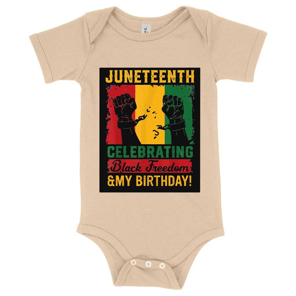 80964-f0dcfa.jpeg Baby Jersey Juneteenth Celebrating Onesie - Juneteenth Birthday Onesie Baby Clothing Kids & Baby Color : Heather Dust|Pink|White