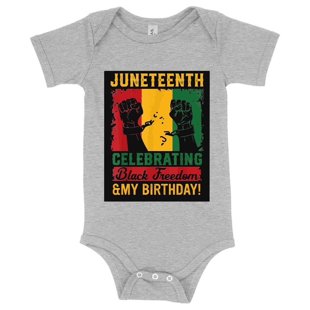 80965-3116cd.jpeg Baby Juneteenth Celebrating Onesie - Juneteenth Birthday Onesie Baby Clothing Kids & Baby Color : Gray Triblend|Ice Blue Triblend|Peach Triblend