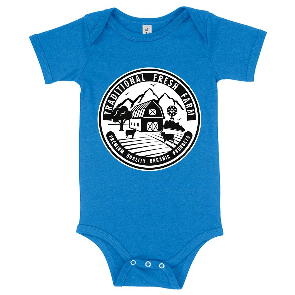 80973-0be05c.jpeg Baby Jersey Traditional Fresh Farm Onesie - Farm Designs Onesie - Farm Themed Onesie Baby Clothing Kids & Baby Color : White|Asphalt|Heather Columbia Blue