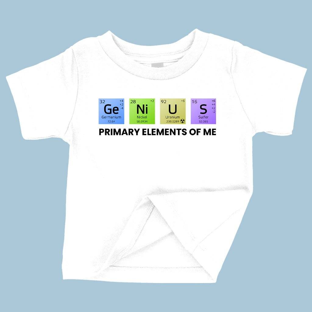 80974-393888.jpeg Baby Primary Elements of Me T-Shirt - Genius T-Shirt - Chemical Elements T-Shirt Baby Clothing Kids & Baby Color : Heather Columbia Blue|Navy|White