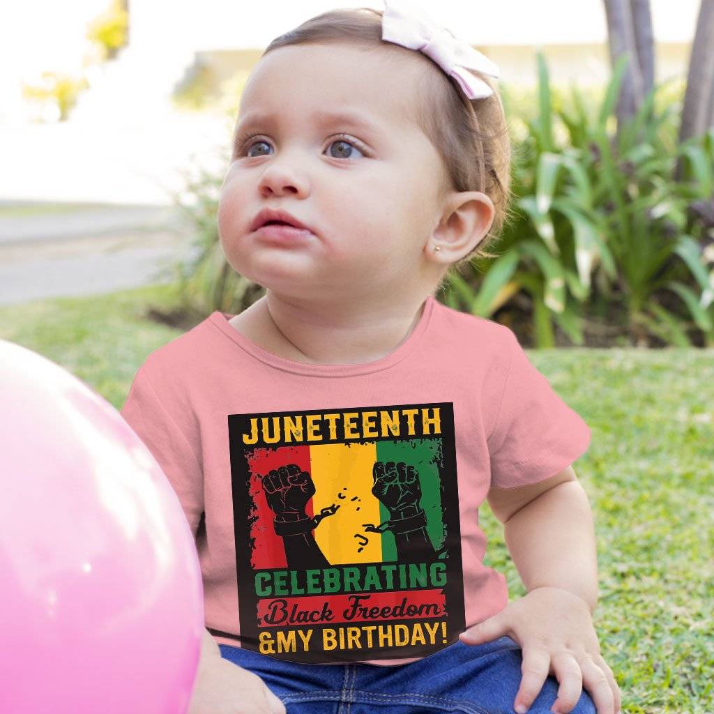80975-ae1e1d.jpeg Baby Juneteenth Celebrating T-Shirt - Juneteenth Birthday T-Shirt Baby Clothing Kids & Baby Color : Athletic Heather|Pink|White