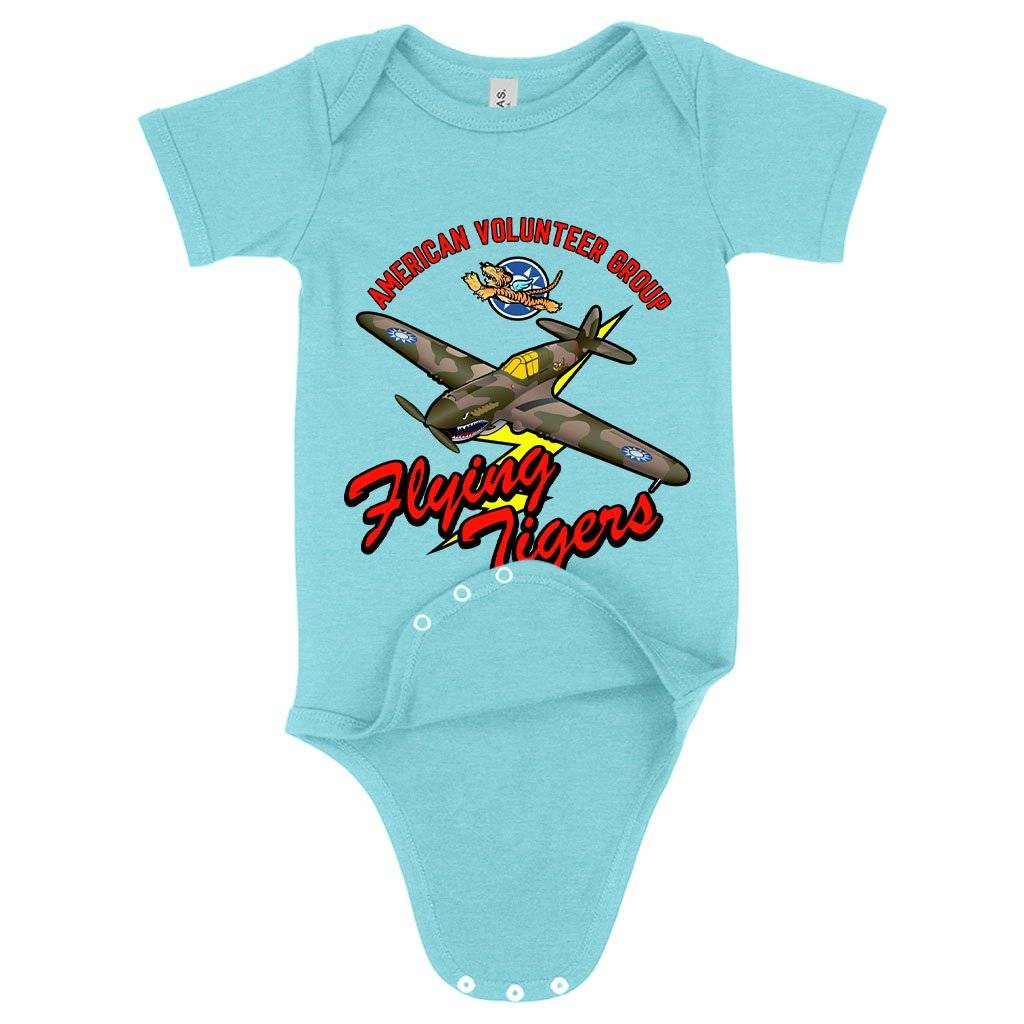 81075-8aaf3d.jpeg Baby Flying Tigers Onesie - Flying Tiger Clothing Baby Clothing Kids & Baby Color : Gray Triblend|Peach Triblend|Ice Blue Triblend
