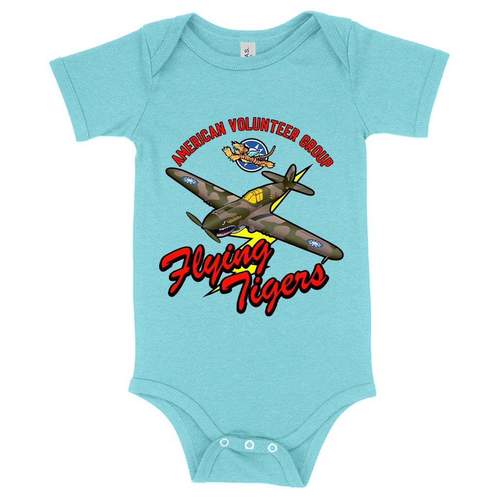 81075-a44799.jpeg Baby Flying Tigers Onesie - Flying Tiger Clothing Baby Clothing Kids & Baby Color : Gray Triblend|Peach Triblend|Ice Blue Triblend