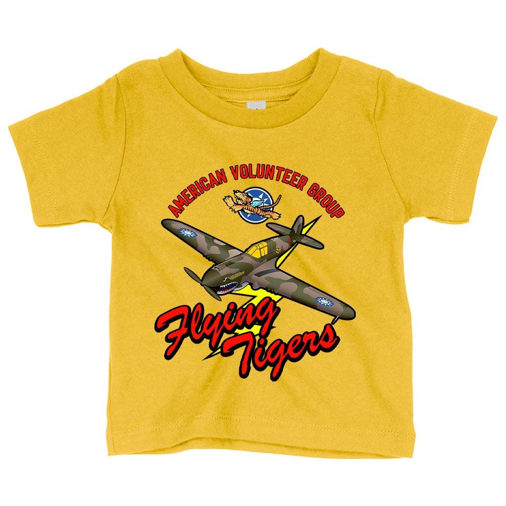 81076-6aa0e1.jpeg Baby Flying Tigers T-Shirt - Flying Tiger Clothing Baby Clothing Kids & Baby Color : Yellow|White|Pink