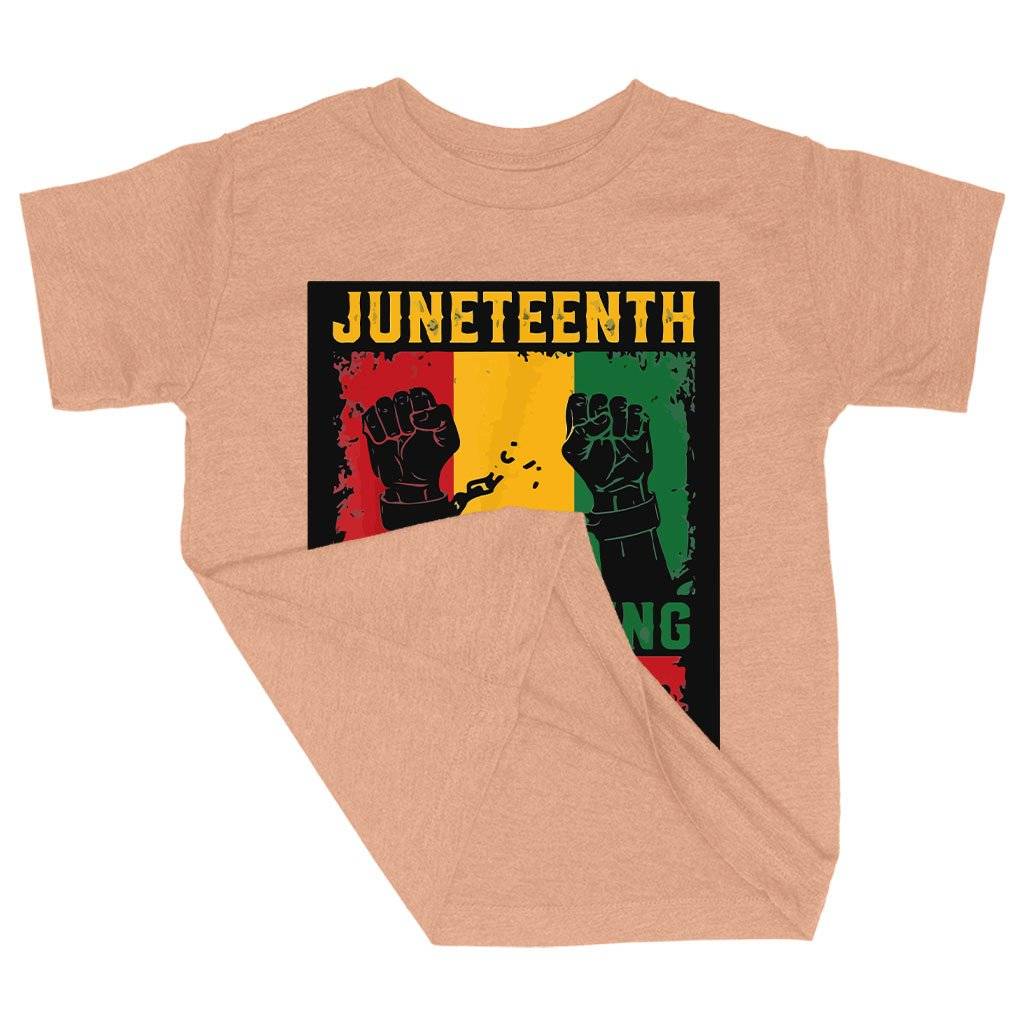 81102-060302.jpeg Triblend Toddler Juneteenth Celebrating T-Shirt - Juneteenth Birthday T-Shirt Kids & Baby Toddler Clothing Color : Ice Blue Triblend|Olive Triblend|Peach Triblend