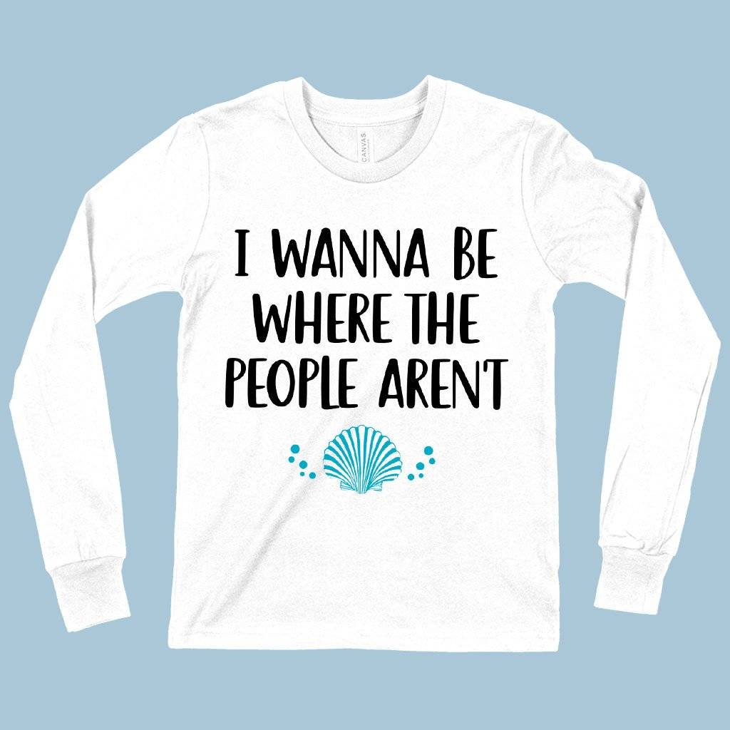 81209-286745.jpeg Kids' I Wanna Be Where the People Aren't Long Sleeve Humorous T-Shirt - Funny Kids' T-Shirt Kids & Baby Kids' Clothing Color : White|Black|Dark Gray Heather