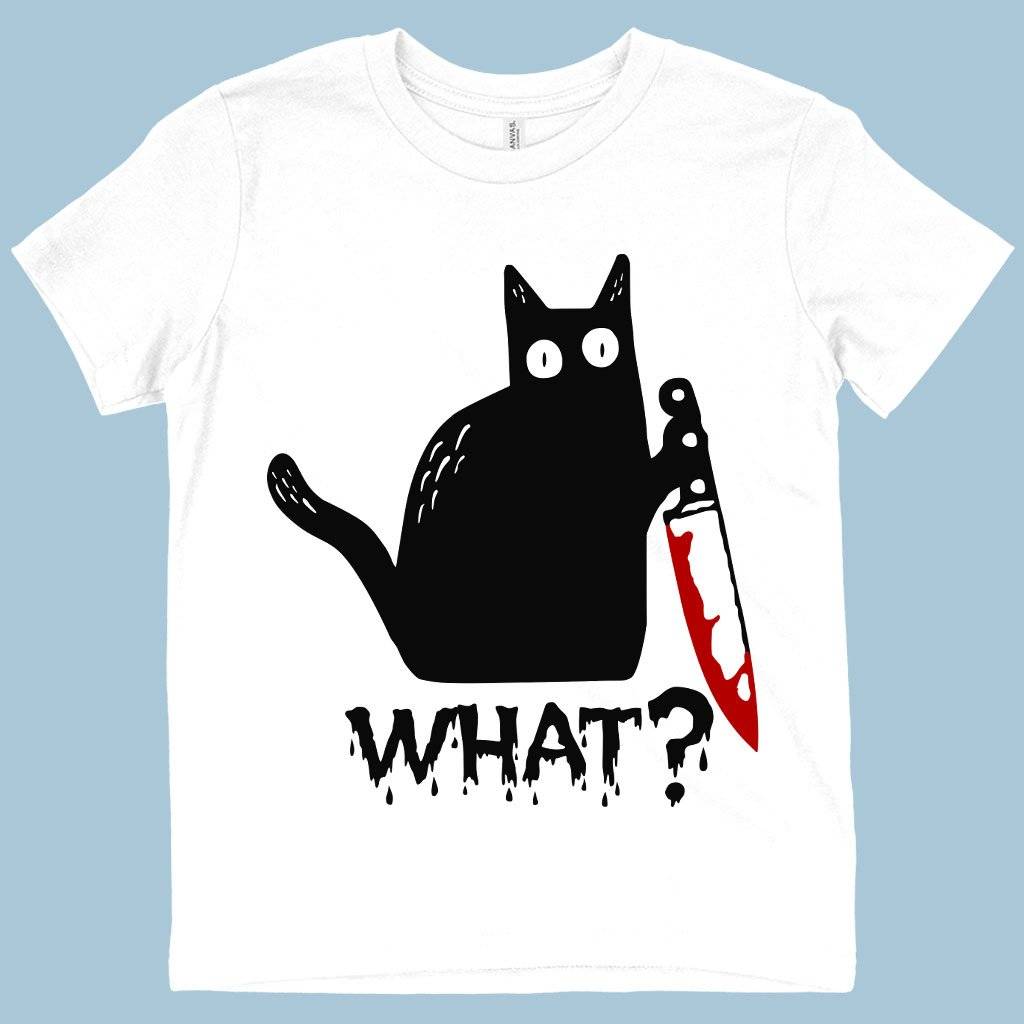 81213-d653f3.jpeg Kids' What Funny Cat T-Shirt - Youth Cat T-Shirt Kids & Baby Kids' Clothing Color : White|Columbia Blue|Natural