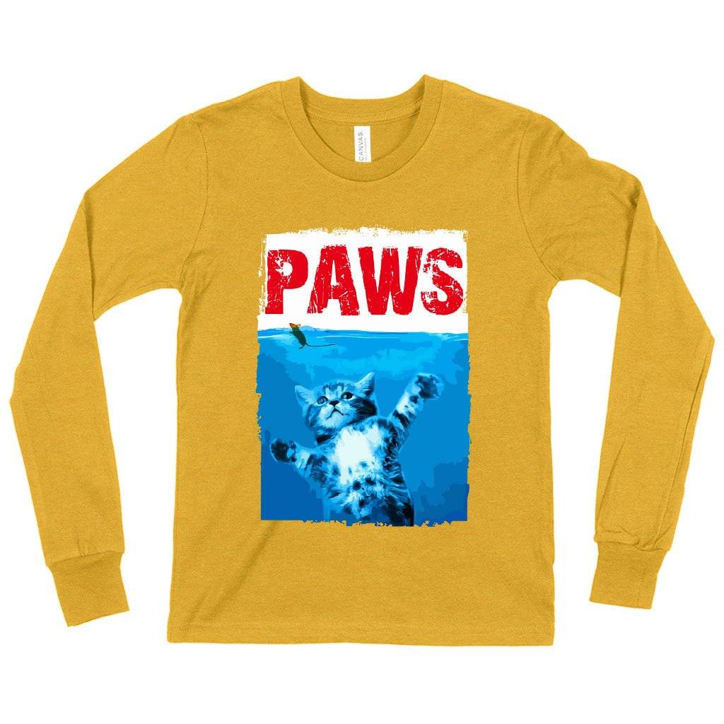 81218-3d236f.jpeg Kids' Paws Long Sleeve Funny T-Shirt - Popular T-Shirt Kids & Baby Kids' Clothing Color : True Royal Blue|Black|Heather Yellow Gold