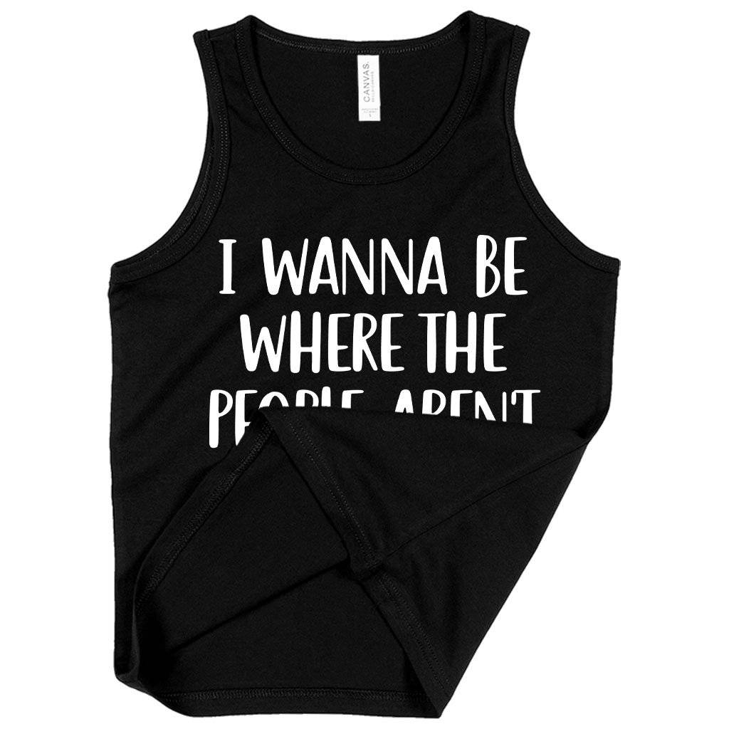81222-9deb87.jpeg Kids' I Wanna Be Where the People Aren't Humorous Tank - Cool Tank Sayings Kids & Baby Kids' Clothing Color : Neon Pink|Black|White