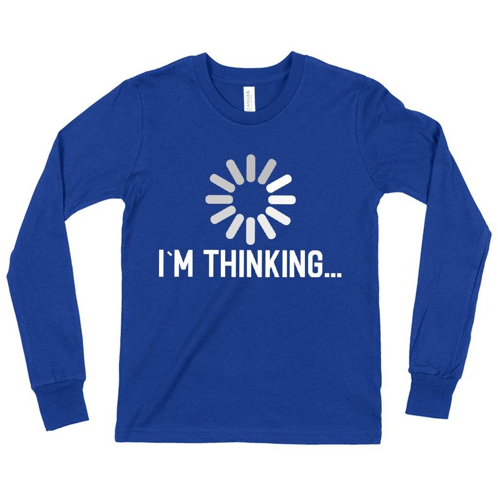 81225-63da55.jpeg Kids' I'm Thinking Long Sleeve Funny Graphic T-Shirt - Popular T-Shirt Kids & Baby Kids' Clothing Color : White|True Royal Blue|Heather Yellow Gold