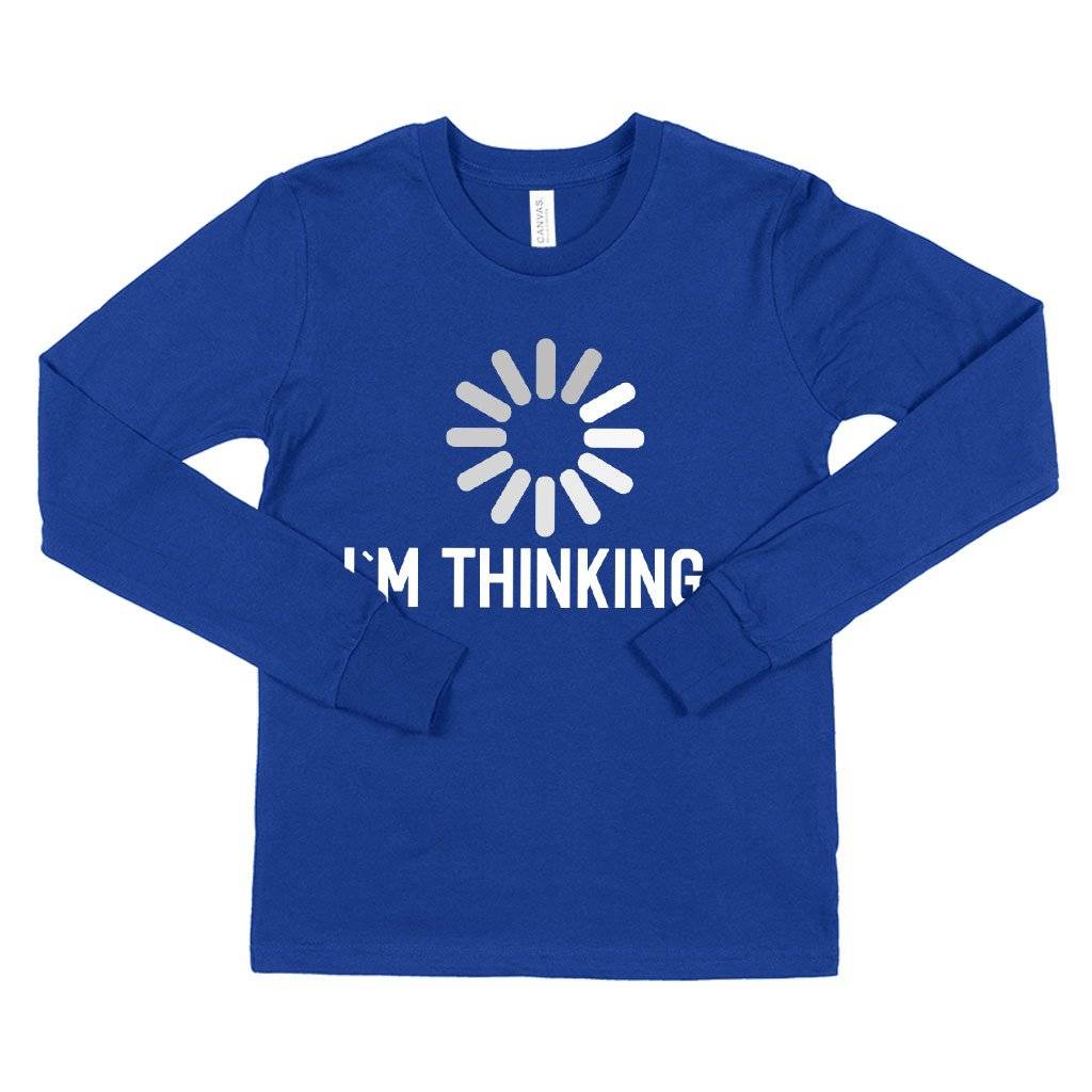 81225-dbc851.jpeg Kids' I'm Thinking Long Sleeve Funny Graphic T-Shirt - Popular T-Shirt Kids & Baby Kids' Clothing Color : White|True Royal Blue|Heather Yellow Gold