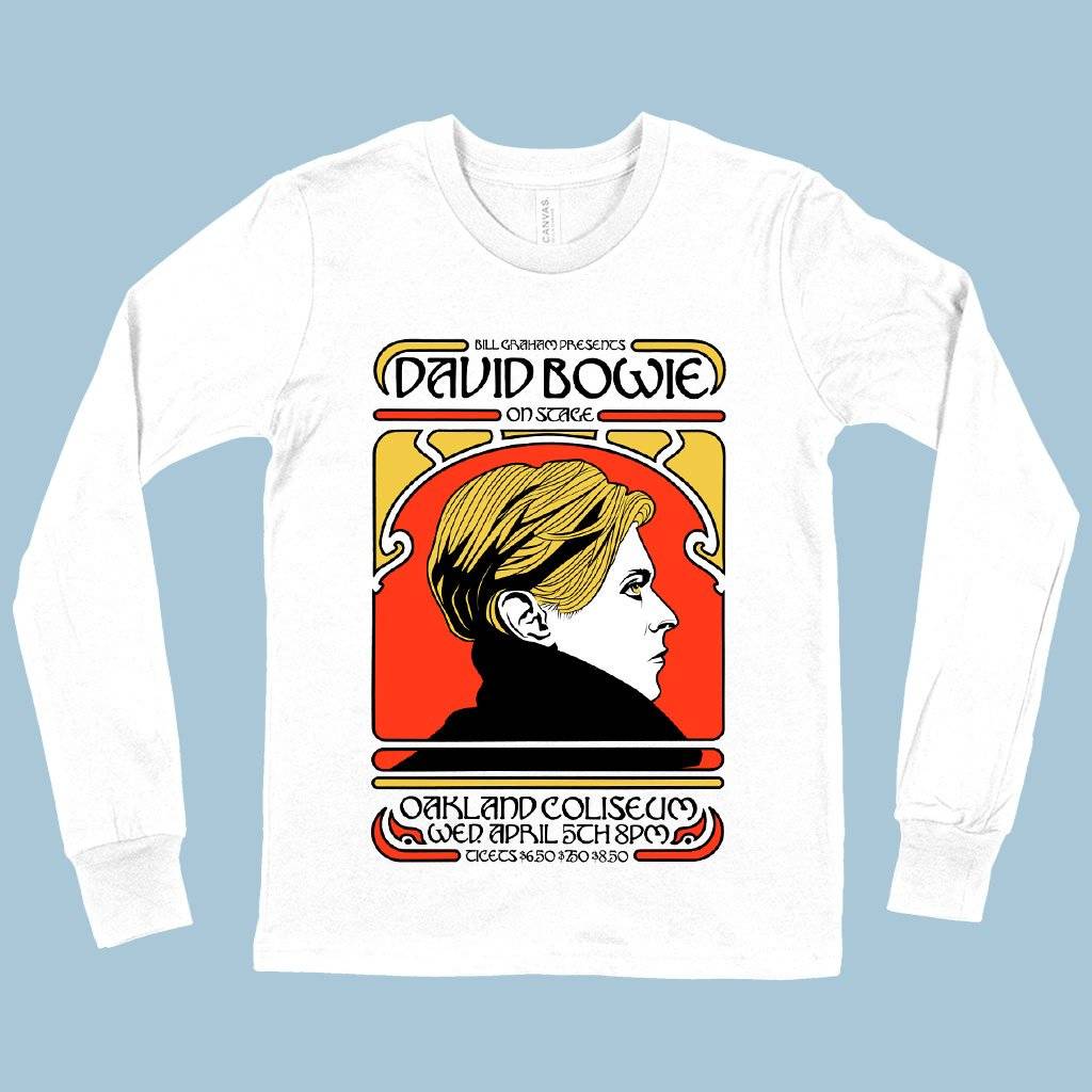 81379-ea3096.jpeg Kids' David Bowie Long Sleeve T-Shirt - 70's Rock T-Shirts Kids & Baby Kids' Clothing Color : White|Heather Yellow Gold|Black