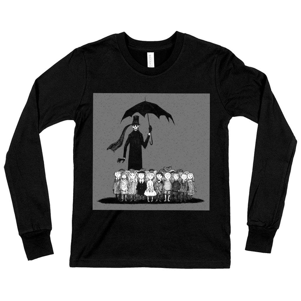 81553-80ef10.jpeg Kids' Edward Gorey Long Sleeve T-Shirt - Gothic T-Shirt Kids & Baby Kids' Clothing Color : Black|White|Dark Gray Heather