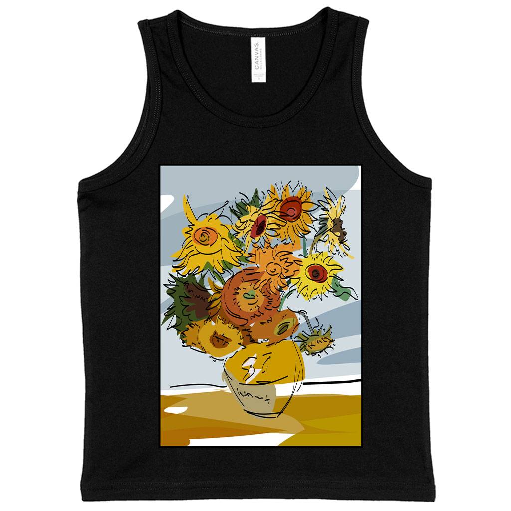 81828-a439d4.jpeg Kids' Van Gogh Sunflowers Tank - Art Print Tanks Kids & Baby Kids' Clothing Color : Black|Athletic Heather|White