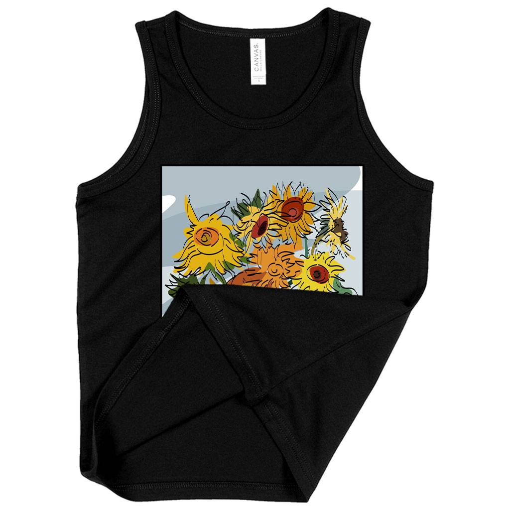 81828-cc7621.jpeg Kids' Van Gogh Sunflowers Tank - Art Print Tanks Kids & Baby Kids' Clothing Color : Black|Athletic Heather|White